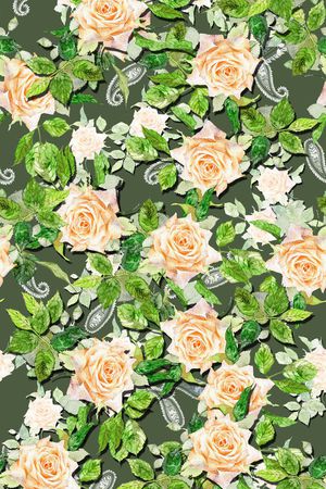 水彩花卉印花华亿平台图片