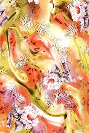 高山上的花朵印花华亿平台图片