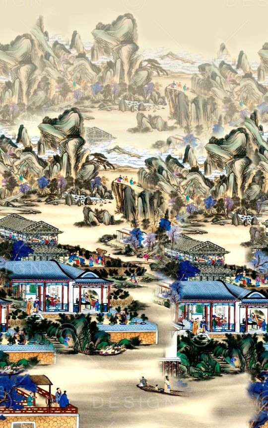 中国风印花华亿平台图片