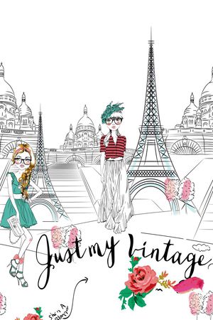 手绘时尚人物风景定位印花华亿平台图片