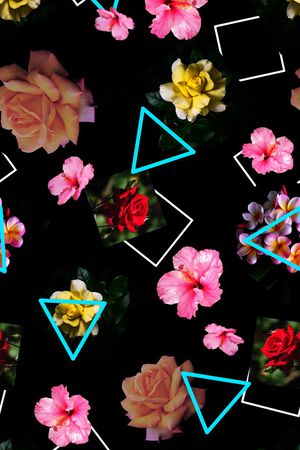 几何花卉印花华亿平台图片