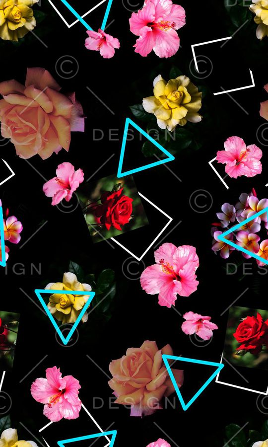 几何花卉印花华亿平台图片