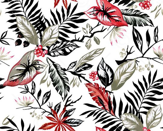 树叶印花华亿平台图片