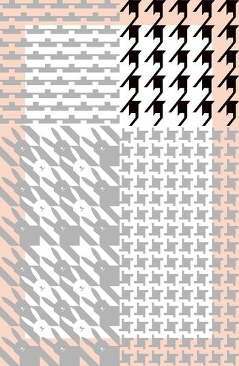 459681-清新秋冬黑白几何格子千鸟格花格女装