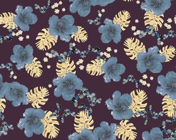 459717-时尚秋冬手绘花卉龟裂竹花珠宝组合印