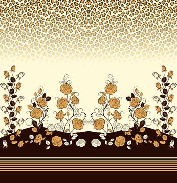 459765-玫瑰豹纹拼接图案华亿平台