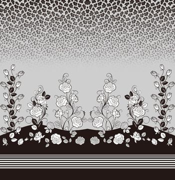 459766-玫瑰豹纹拼接图案华亿平台