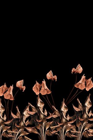 枯黄树叶印花华亿平台图片