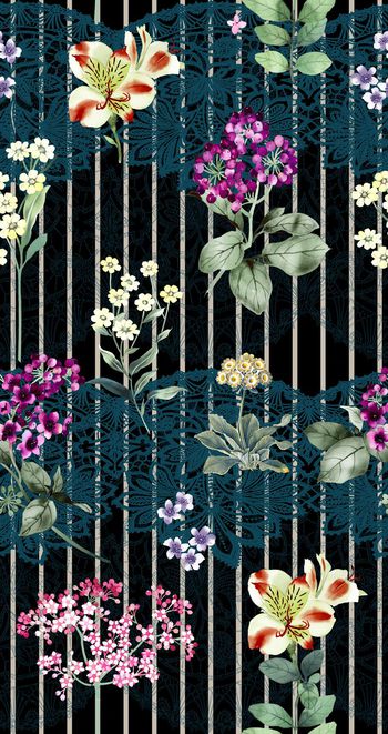 459778-黑地蕾丝花卉组合