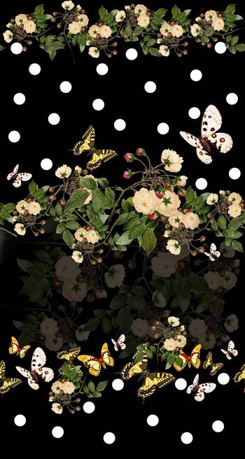 花卉 蝴蝶 波点印花华亿平台图片