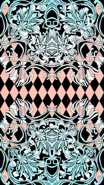 459822-复古菱形几何时尚欧式花纹组合女装连