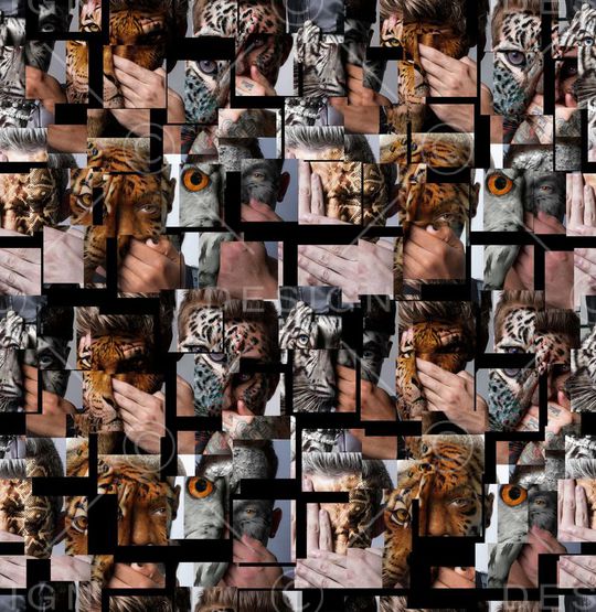 抽象手绘动物纹印花华亿平台图片