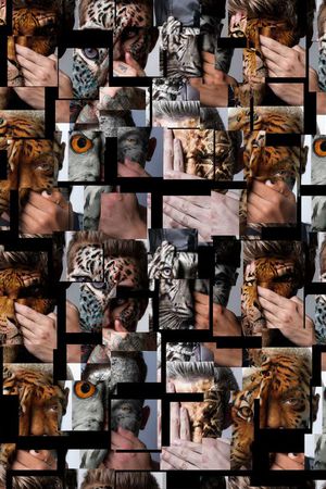 抽象手绘动物纹印花华亿平台图片