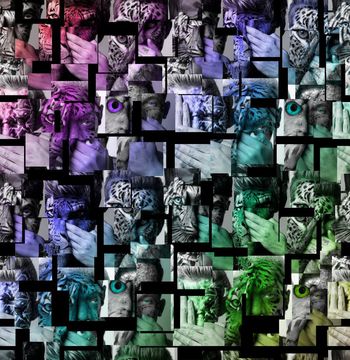 459827- 欧美流行时尚抽象手绘动物纹人头男