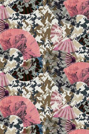 扇子 条纹印花华亿平台图片