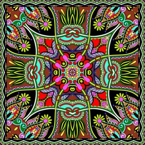 手绘民族风印花华亿平台图片