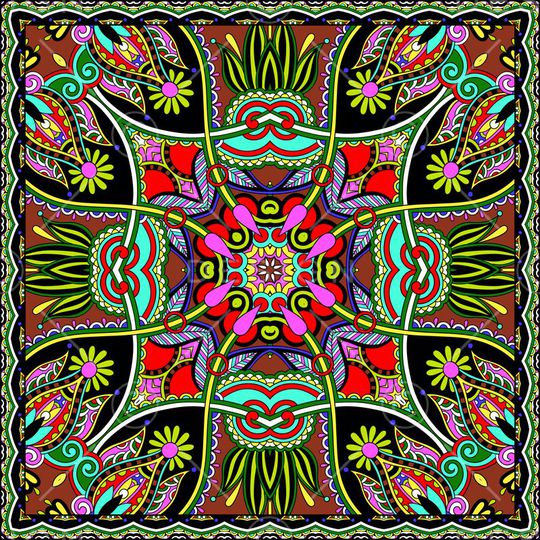 手绘民族风印花华亿平台图片