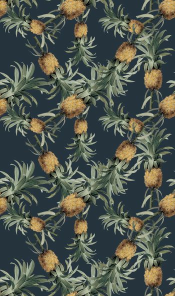 459925-潮流时尚热带雨林菠萝秋冬数码印花