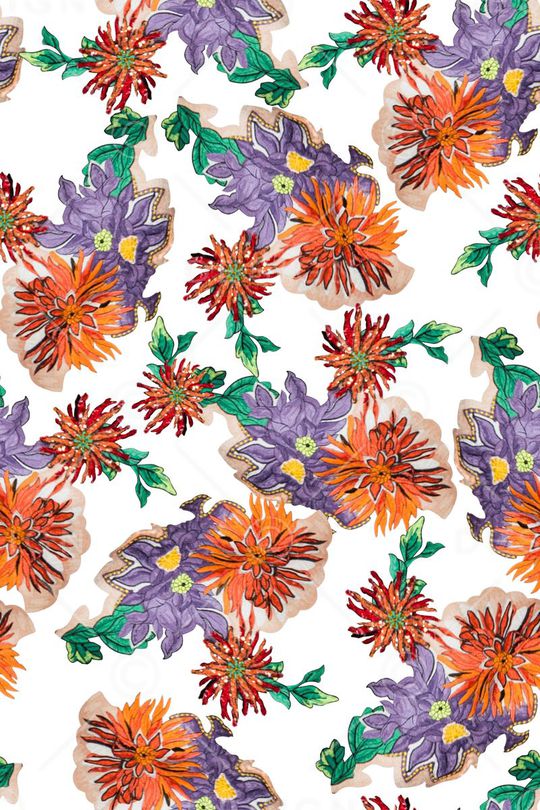 花卉印花华亿平台图片