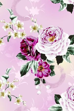 清爽素雅印花华亿平台图片