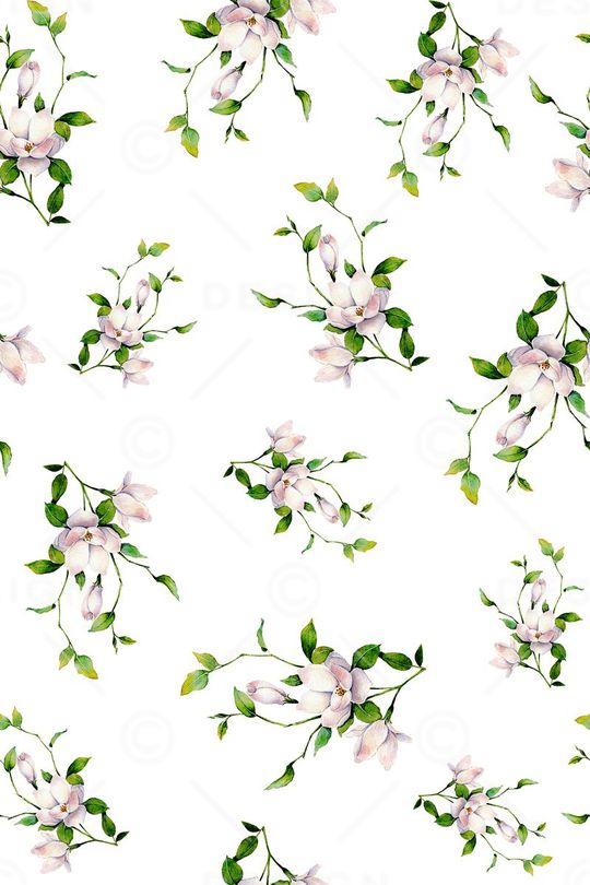 白底手绘花印花华亿平台图片