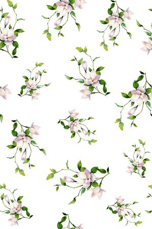 白底手绘花印花华亿平台图片