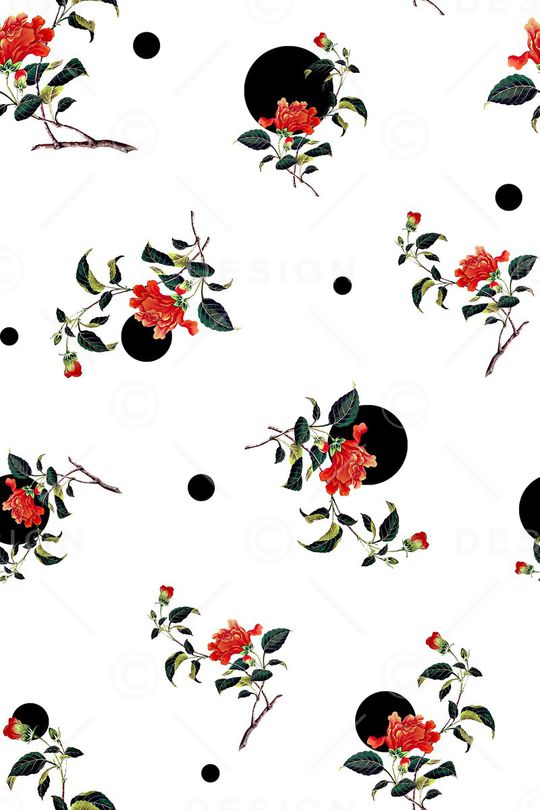 手绘花印花华亿平台图片