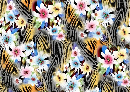 花卉印花华亿平台图片