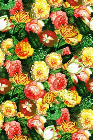 玫瑰油画印花华亿平台图片