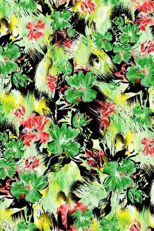 幻彩花卉印花华亿平台图片