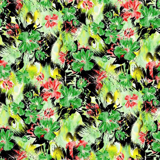 幻彩花卉印花华亿平台图片