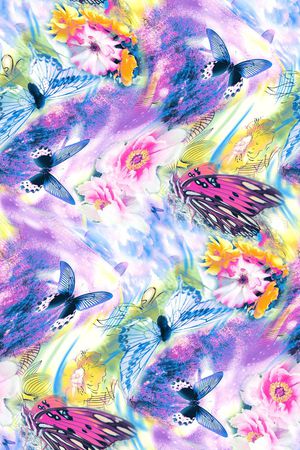 幻彩花卉印花华亿平台图片