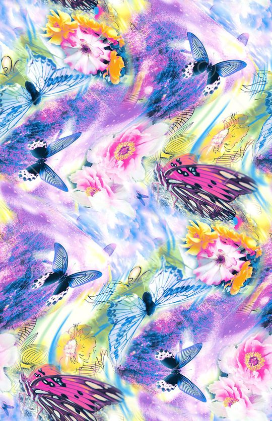 幻彩花卉印花华亿平台图片