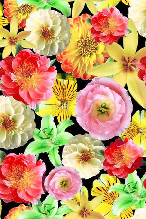 满版花卉印花华亿平台图片