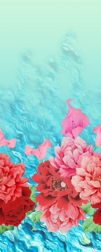 460615-大牌定位大花卉海浪机理背景