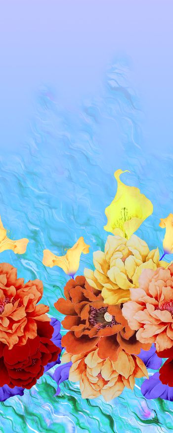 460616-大牌定位大花卉海浪机理背景