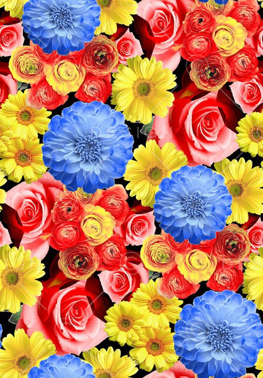 幻彩花卉印花华亿平台图片