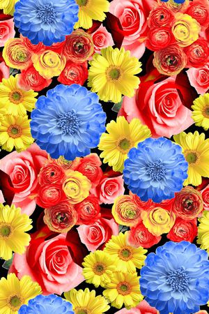 幻彩花卉印花华亿平台图片