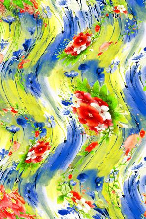 幻彩花卉印花华亿平台图片