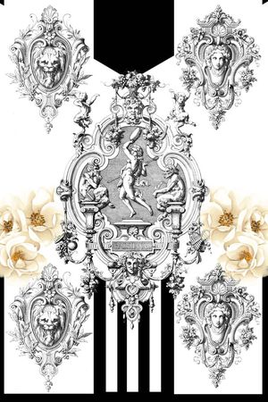 黑白几何印花华亿平台图片