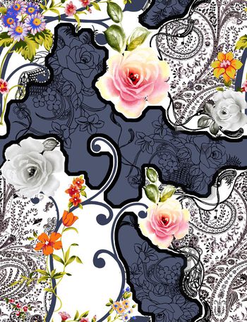 复古印花华亿平台图片