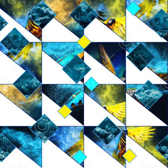 拼接几何印花华亿平台图片