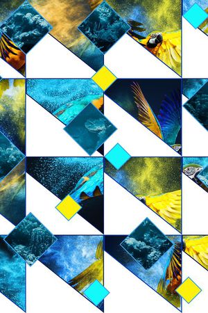 拼接几何印花华亿平台图片