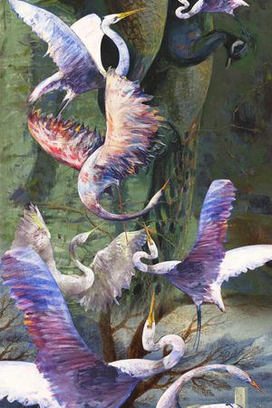 创意油画印花华亿平台图片