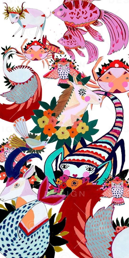 创意手绘印花华亿平台图片