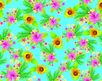 460841-花布  太阳花  杜鹃  鸡蛋花 