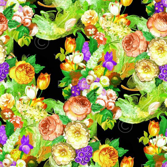 花卉印花华亿平台图片