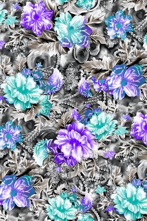 绚丽花卉印花华亿平台图片