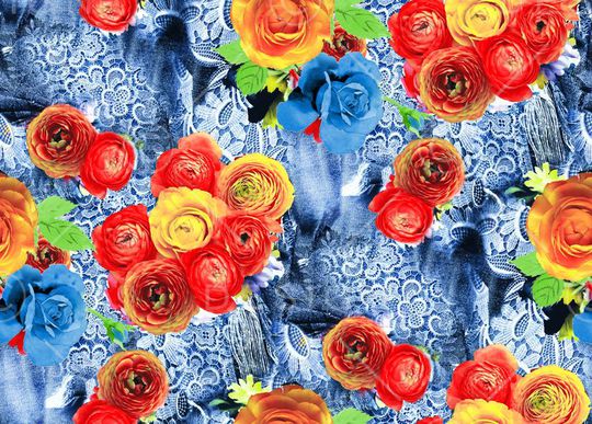 花卉印花华亿平台图片