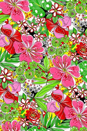 抽象花卉印花华亿平台图片